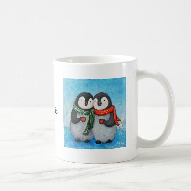 Caneca personalizada do pinguim da caneca casal (Direita)
