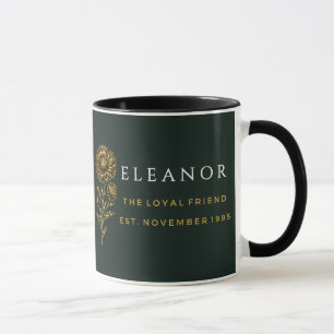 Caneca Personalizada Flor de Nascimento Ouro - Nov