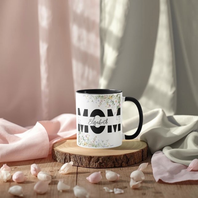 Caneca Personalizada Floral Elegante MÃE (Criador carregado)