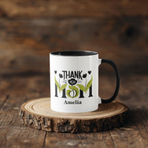 Caneca Personalizada Floral Obrigada Mamãe