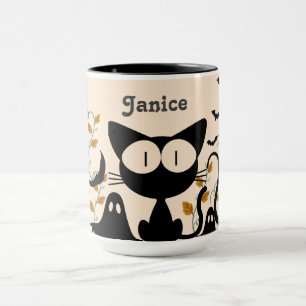 Caneca Personalizada - Gatos Pretos Cudos E Loucos