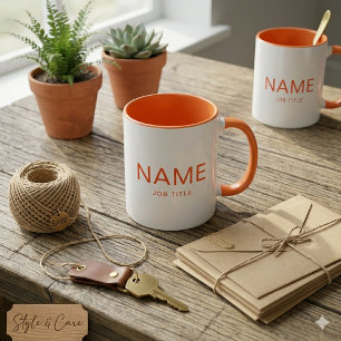Caneca Personalizada Laranja Combo com o Seu Nome