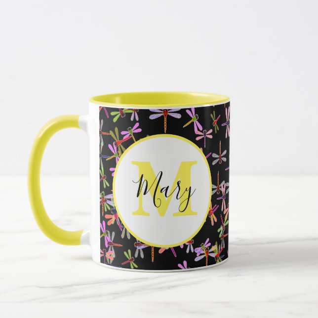 caneca personalizada libélulas coloridas (Esquerda)