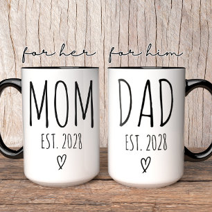 Caneca Personalizada Mamãe e Papai, Presente de Ch