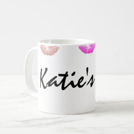 Caneca personalizada manchada batom