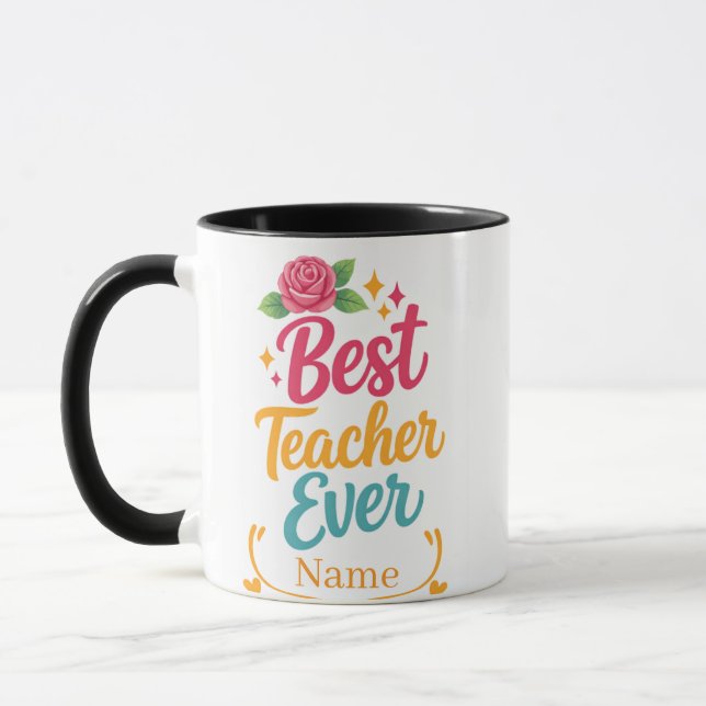 Caneca Personalizada Melhor Professor do Mundo Nom (Esquerda)