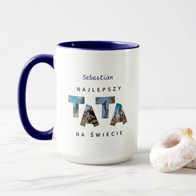 Caneca Personalizada NAJLEPSZY TATA NA ŚWIECIE (Com Donut)