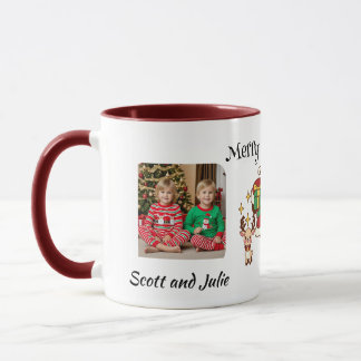 Caneca Personalizada Natal Foto Crianças Papai Noe