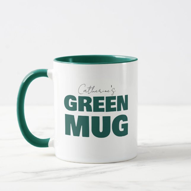 Caneca Personalizada Nome Custom Script Verde Fofo (Esquerda)