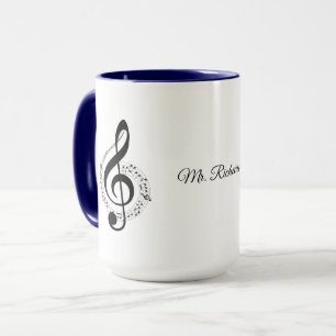 Caneca personalizada notas da música