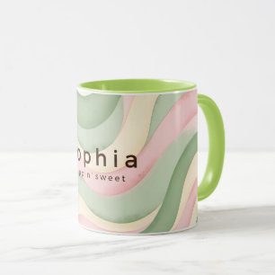 Caneca Personalizada Ondulada Pastel Estética - Ve