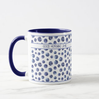 Caneca personalizada padrão de mirtilo