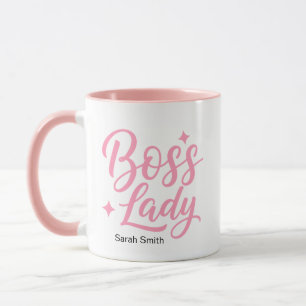Caneca Personalizada para Chefe Mulher Rosa Tipogr