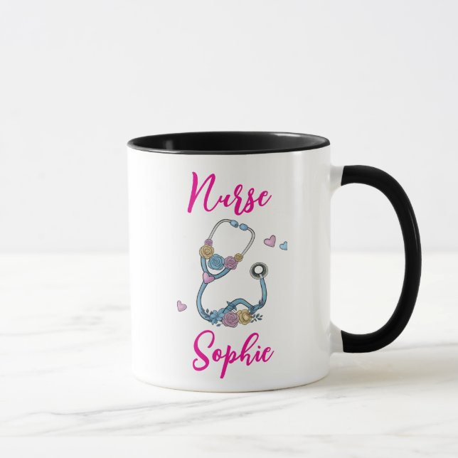 Caneca personalizada para enfermeira com nome / Ag (Direita)