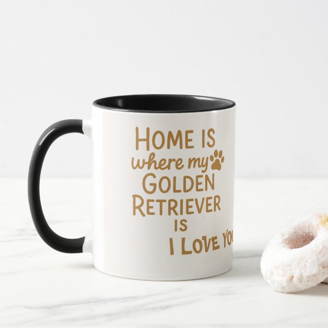 Caneca Personalizada para Mãe de Golden Retriever  (Com Donut)