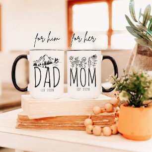 Caneca Personalizada para Mamãe e Papai, Conjunto 