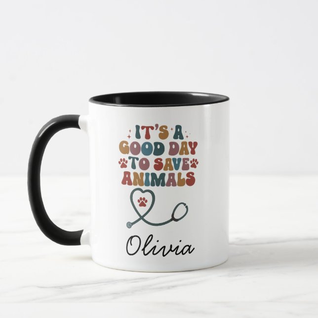 Caneca personalizada para veterinário, presente pe (Esquerda)