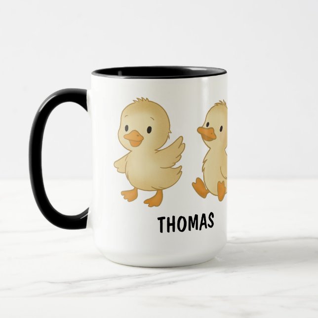 Caneca Personalizada Pato Desenhado à Mão (Esquerda)
