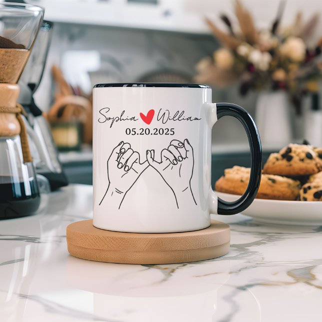 Caneca Personalizada Promessa Cor-de-rosa, Present (personalized pinky promise mug, Valentine’s Day mug, gift for her, gift for him, birthday gift mug)