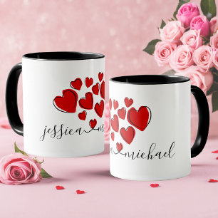 Caneca Personalizada Romântica Amor & Corações