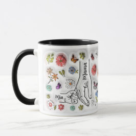 Caneca Personalizada segurando a mão da mãe - 1 filho