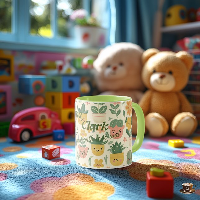 Caneca Personalizada Tema Planta Kawaii para Crian (Criador carregado)