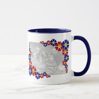 Caneca Personalizado 2 flores retros da margarida das