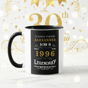 Caneca Personalizado 30º Aniversário Nascido em 1996 Vint
