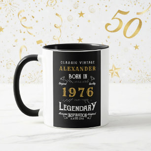 Caneca Personalizado 50º Aniversário Nascido em 1976 Vint