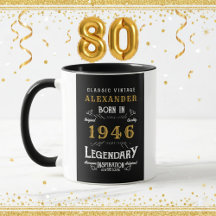 Personalizado 80º Aniversário Nascido em 1946 Vint
