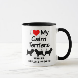 Caneca Personalizado Ame Meu Três Cairn Terrier Dogs Mug