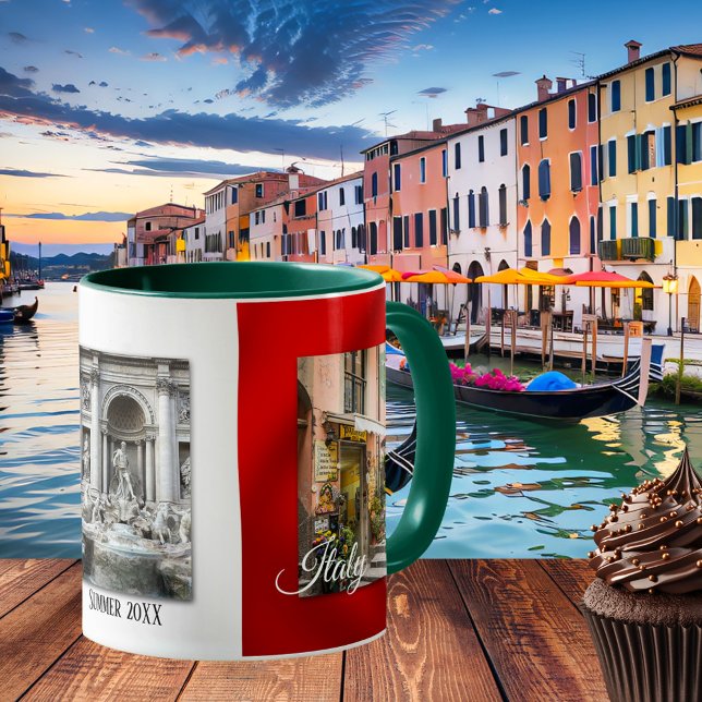 Caneca Personalizado Amor Itália Sinalizador Foto Mug (Photo mug featuring your own favorite photos framed by an image of the Italian flag)