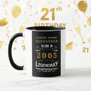 Caneca Personalizado Aniversário de 21 anos Nascido em 20