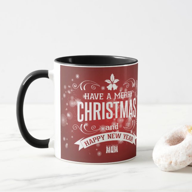 Caneca Personalizado com desejo Feliz Foto de Natal (Com Donut)