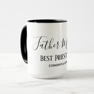 Caneca Personalizado de CLERGY PSTOR PRETO Branco Simples