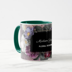 Caneca Personalizado do Designer Floral Elegante