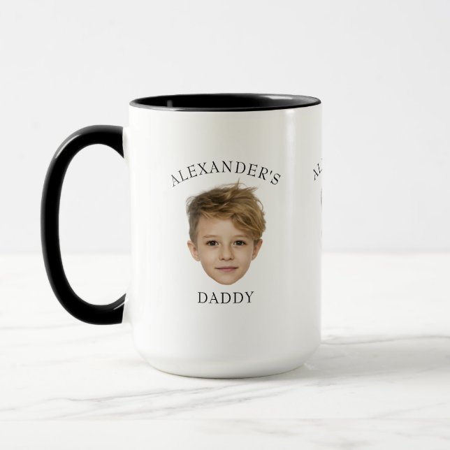 Caneca Personalizado Elegante, cara de foto de bebê crie  (Esquerda)