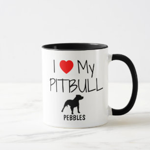 Caneca Personalizado Eu Amo Meu Pitbull