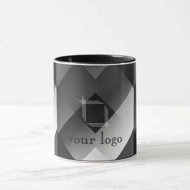Caneca Personalizado geométrico preto-e-branco (Centro)