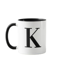 Personalizado Moderno Monograma Preto Letra K Pers