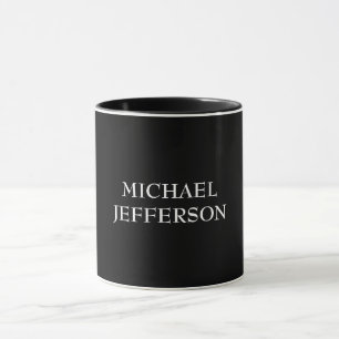 Caneca Personalizado Personalizado Preto Branco Simples E