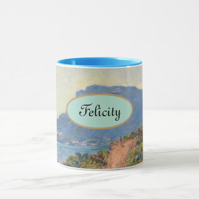 Caneca Personalizado "Seu Nome" Claude Monet Mountain (Centro)