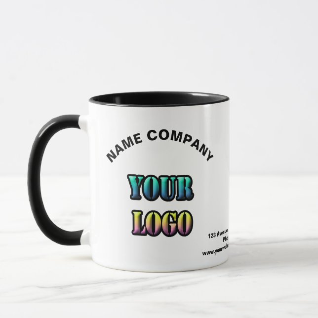 Caneca Personalizado seu nome de espaço de texto da empre (Esquerda)