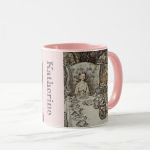 Caneca Personalizado Seu Nome Vintage Alice no País das M