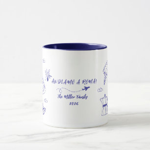 Caneca Personalizado Vamos para Roma Itália Férias em Fam