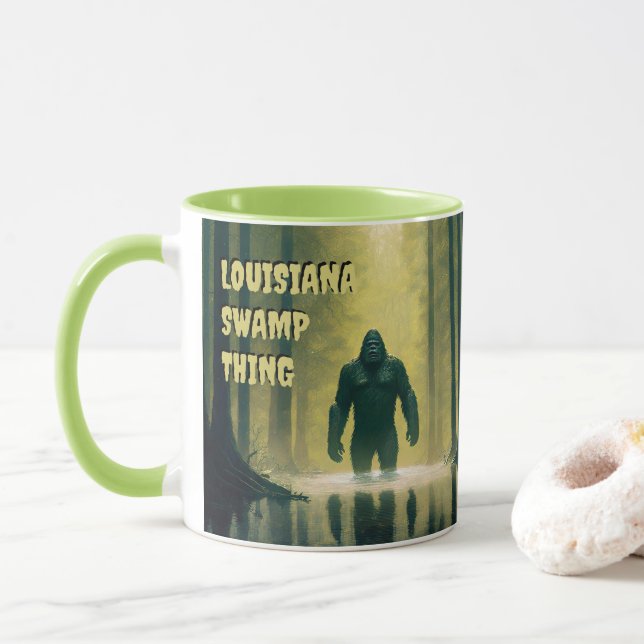 Caneca Personalizar a coisa do pântano Bigfoot Sasquatch  (Com Donut)