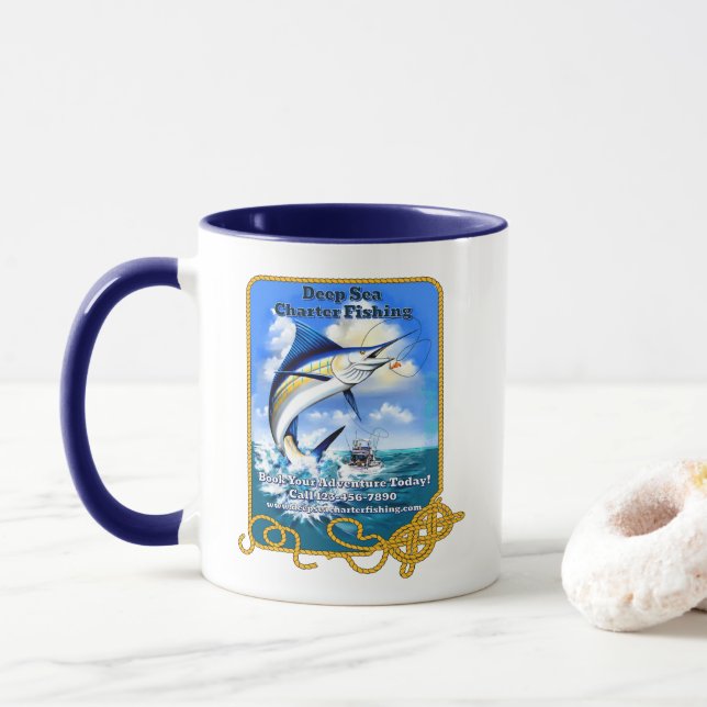 Caneca Personalizar a frota de pesca desportiva do Oceano (Com Donut)