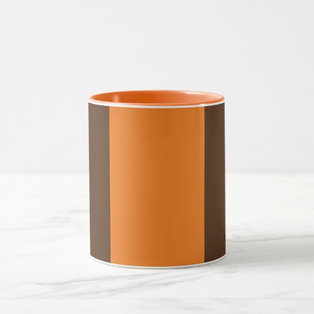 Caneca Personalizar Brown e Orange Adicionar Nome da Equi (Centro)