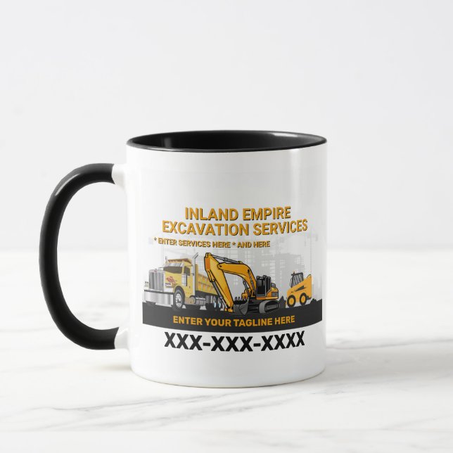 Caneca Personalizar Construtor Geral de Escavação Constru (Esquerda)