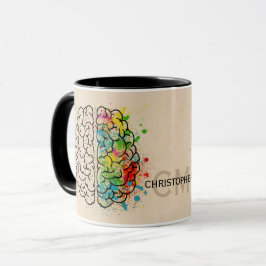 Caneca Personalizar O Cérebro Humano Esquerdo E Direita